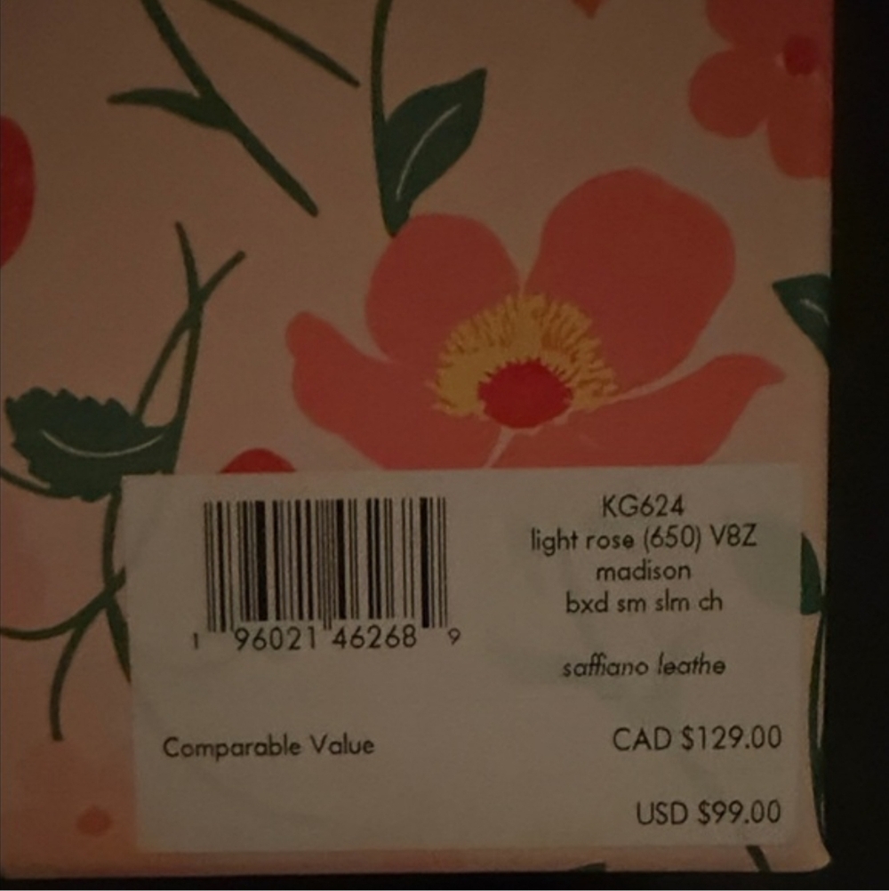 Kate Spade Madison Card Holder - Light Rose Saffiano Leather- New In Box - Picture 8 of 8